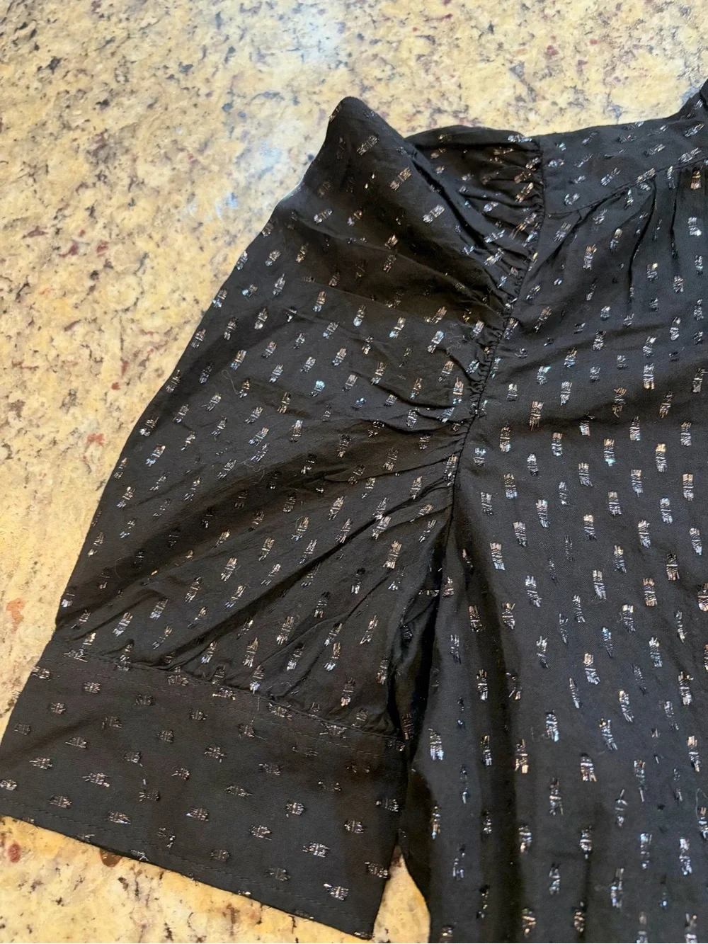 GAP Black Blouse with Metallic Dot Detail - Picture 3 of 5